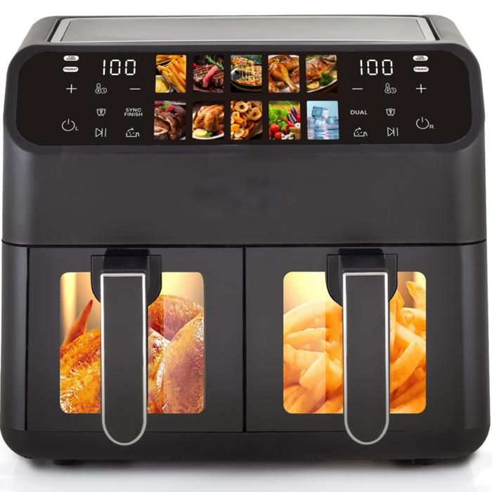 Friteuse sans huile EDENDIRECT –Air Fryer 9L –Écran couleur – 10 programmes de cuisson – 1800W –Arrêt intelligent Écran tactile Farb
