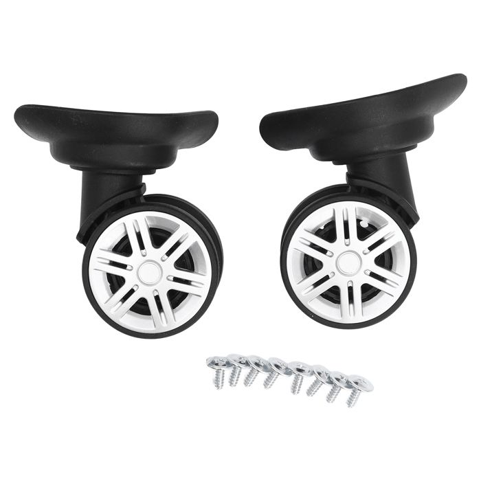 Shipenophy Roulette de valise à bagages 1 paire de roues de coffre noires à 360 degrés pièce de rechange roulettes sport camping