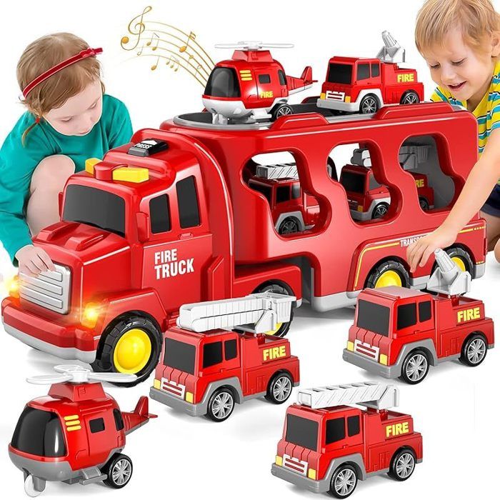 Camion de pompiers jouet - AUTREMENT - Ensemble 5 en 1 - Friction - Lumières et sons - ABS