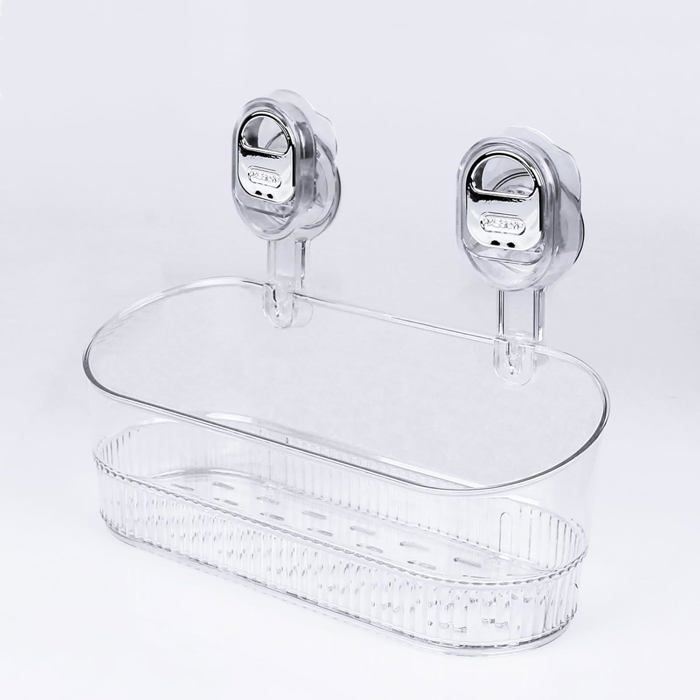 Étagère de douche à ventouse - Installation sans perçage - Ventouse repositionnable - Séchage rapide
