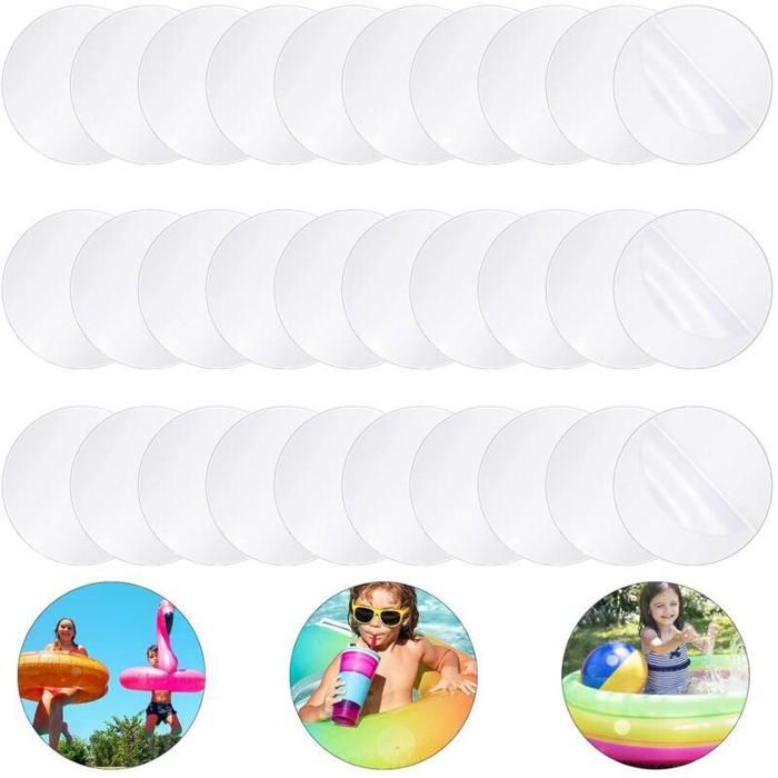 Kit de réparation de piscine en 30 pièces. Pièces de réparation pour matelas gonflables - 7 5 cm de diamètre. Kit de réparation de piscine en 30 pièces. Pièces de réparation pour matelas gonflables - 7 5 cm de diamètre.