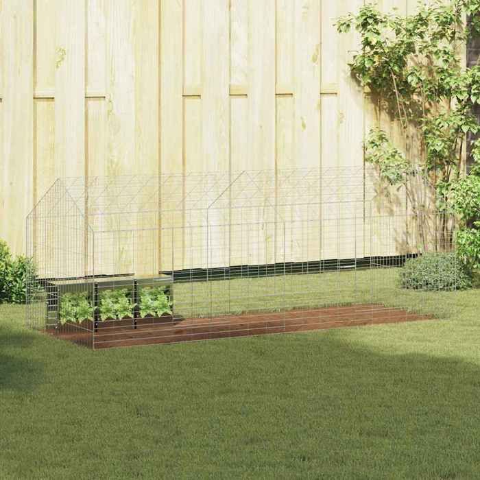 vidaXL Cage pour lapins Argent 200 x 78 x 78 cm Acier galvanisé 42019233 vidaXL Cage pour lapins Argent 200 x 78 x 78 cm Acier galvanisé 42019233