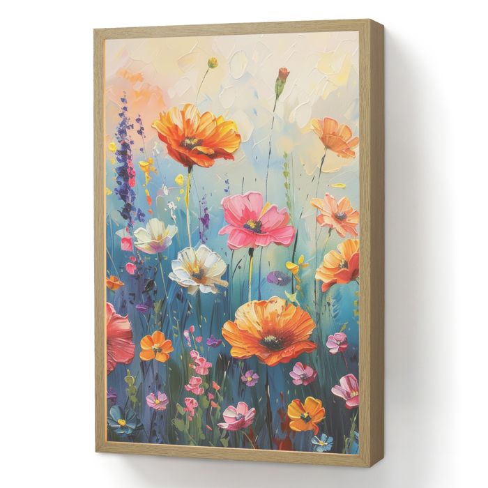 Applique Murale LED - Lampe de Chevet Murale Design - Motif Fleurs - Nature - Aquarelle - Art 40x60 cm Couleur Multicolore - OnlyWow
