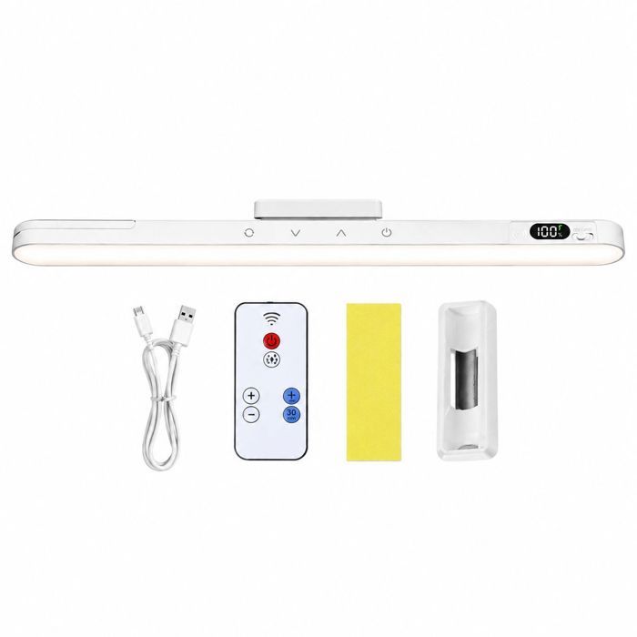 Lampe de bureau LED tactile et télécommande – 5 températures de couleur affichage batterie protection anti-éblouissement 42 cm