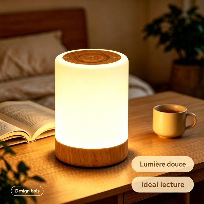 lampe de chevet rechargeable–Tactile RGB 256 couleurs-Minuterie d’extinction automatique–Pour chambre bébé adulte lecture–Blanc