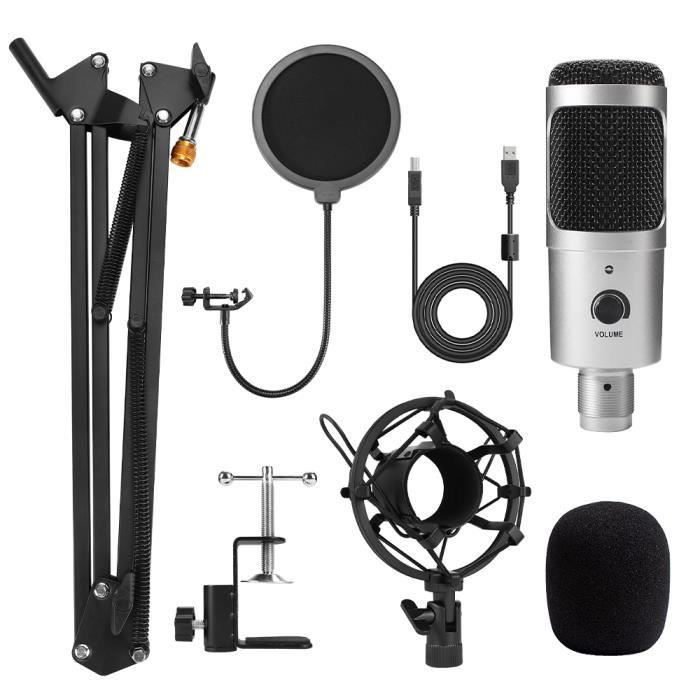 Microphone USB Condensateur - Cardioïde - Streaming, Podcast - Aveek