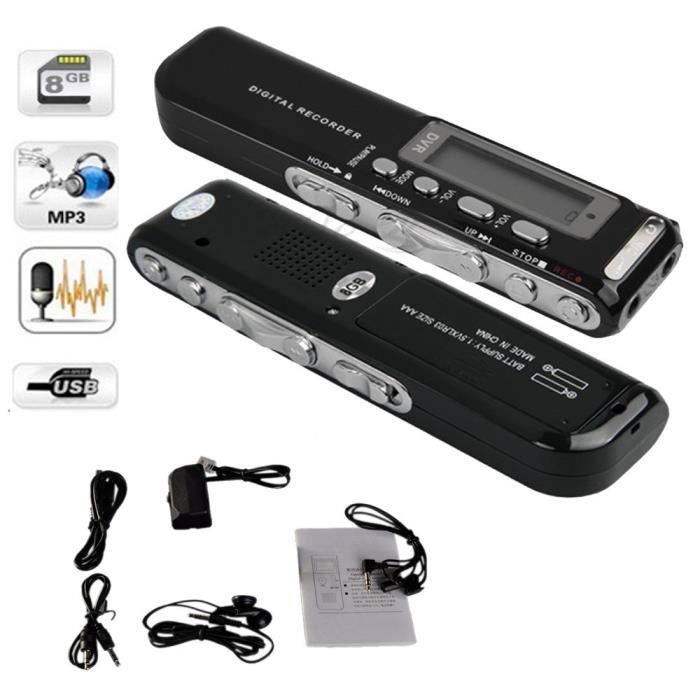 DICTAPHONE,Argent-8 GO--Stylo enregistreur vocal numérique Portable, 8