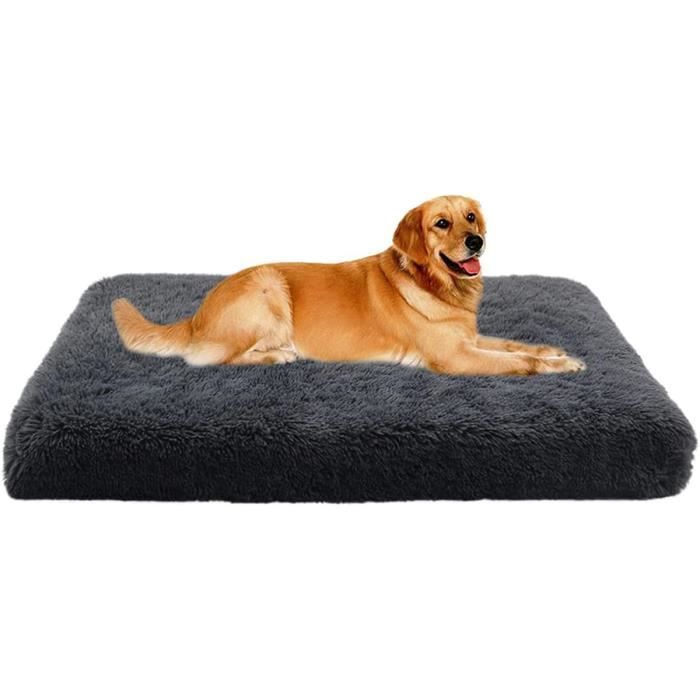 Meilleurs prix pour Panier Chien Moyen Taille, Coussin Chien Anti Stress Lavable et Antidérapant, Moelleux Lit pour Chien Peluche, Gris, 75x50x6cm