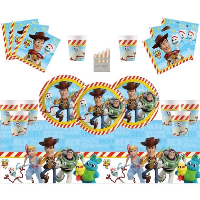 Toy Story 4 Party Supplies 54 Pieces Deluxe Vaisselle D Anniversaire Toy Story Pack De Decoration De Fete Pour 16 Personnes 25 Cdiscount Maison