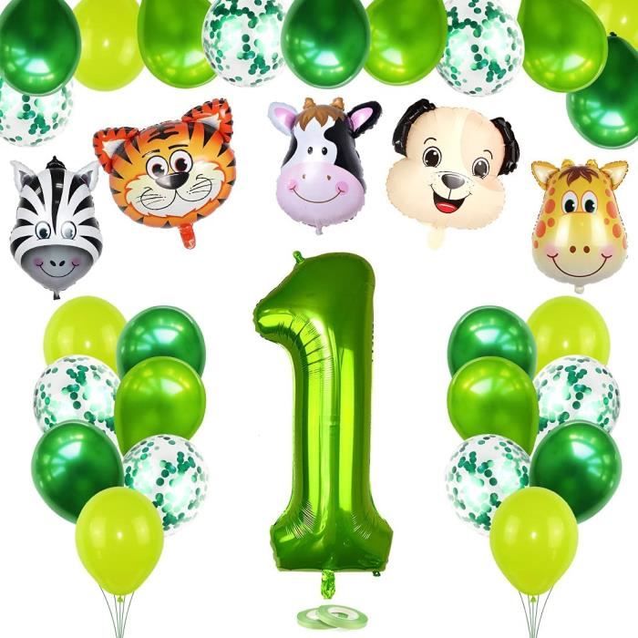 1 Anniversaire Garçon Ballon, Jungle Animaux Ballon 1, Ballons Anniversaire  1 an Vert, Ballon 1 Ans Garcon,Vert Ballons Annive[707] - Cdiscount Maison