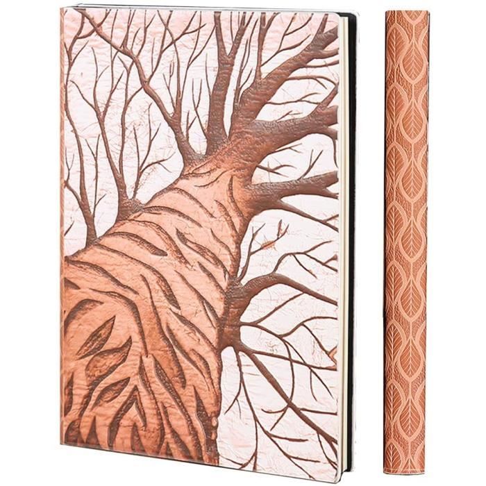 Carnet Vintage YHH A5 - Couverture Rigide Similicuir - 200 Pages Lignées - Papier Crème 90g/m²