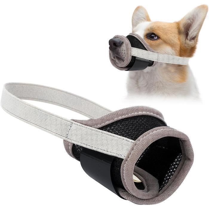 Muselière pour Chien, muselières réglables pour éviter Les aboiements mordants, Respirant et Confortable pour Chiens (Gris, L)