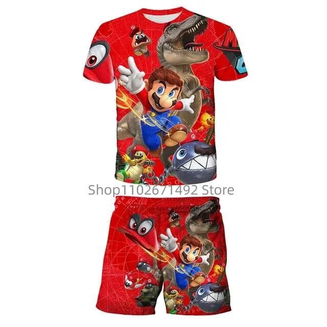 S1822 Verser120 Solomon-Ensemble de survêtement imprimé en 3D Super  Mario Bros pour homme, T-shirt, Short