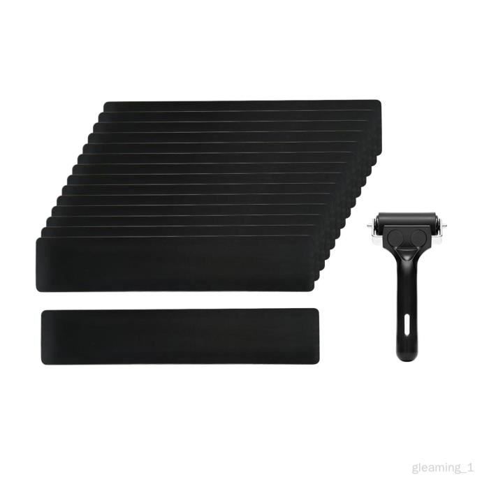 Lot De 15 Marchettes D'escalier Rectangulaires Antidérpantes 65 X 24 Cm Avec Bord Gris Clair En Casa