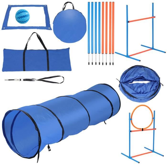 Set dagility - Hengda - 5 en 1 - Tunnel Saut Slalom - Sac de transport inclus - Chien