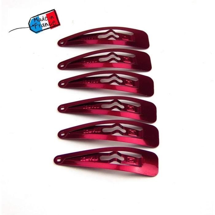 4 Pinces à Cheveux Clic-clac Avec Papillons - Jaunes Et Rouges 5.5cm - Métal - Neuf