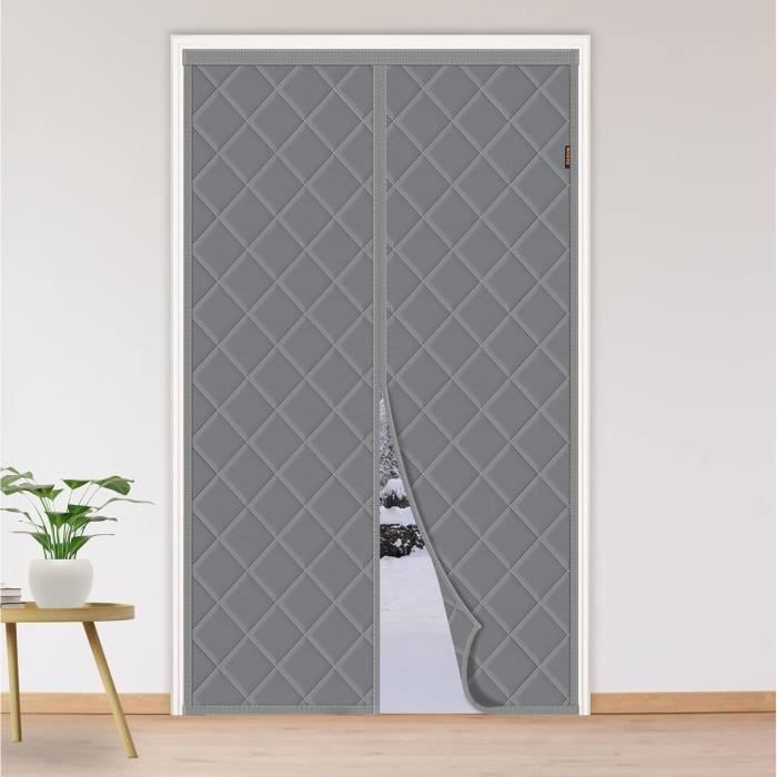 Rideau De Porte Isolant Thermique - 100 X 210 Cm - Tissu Oxford Avec Doublure - Coupe-Vent, Anti-Bruit - Hiver/Été, Installation Facile Auto-Agrippant
