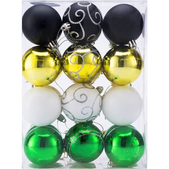 Set De 24 Boules De Noël En Plastique Robuste Décoration De Noël