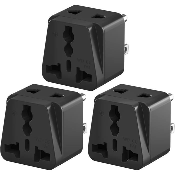 3Pcs EuUkChina To Us Travel Adapter American Socket Plug Adapter Type