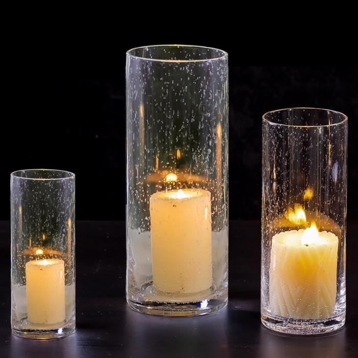 VOSAREA 12pièces Bougeoirs Transparent Avec Motif Décoratif Pour Mariage Dîner Et Décoration De