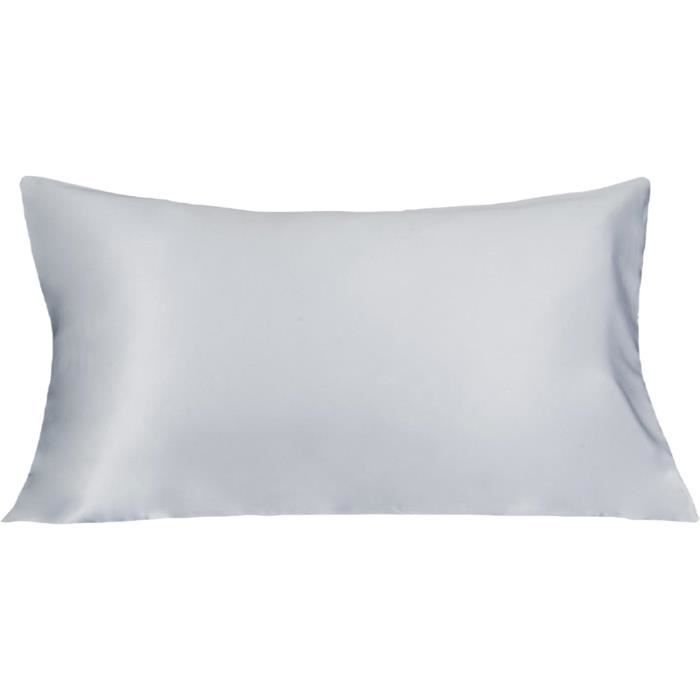 Taie D'oreiller En Soie De Mûrier 100% Pure - 22 Momme 6A - Bleue - 50x70 Cm