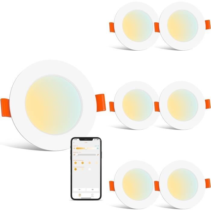 Lot De 5 Spots LED Encastrables Chrome GU10 3W Blanc Chaud 3000K - Neuf Éclairage Plafond Moderne