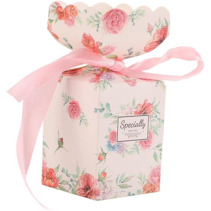 AUEAR, Lot De 50 Boîtes Cadeaux En Kraft Avec Fenêtre En Plastique