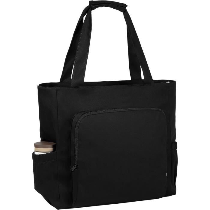 Kldgris Sac De Plage Femme Grand Tote En Lin Avec Fermeture Éclair Sac à Main Bandoulière Inclut Une Pochette Petite Pour Les Éléments Essentiels