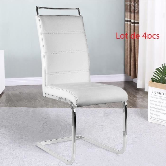 Lot de 2 chaises PIA Noires et Blanches pour Salle à Manger JADE