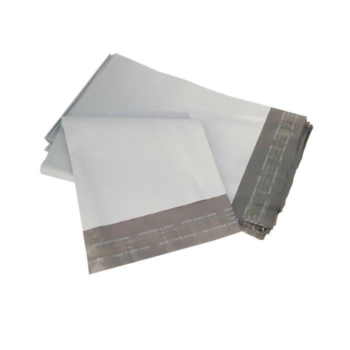 45 mm de rabat enveloppe blanches opaques indéchirable pour envoi de produits lot de 50 Enveloppe Plastique dexpédition 230 x 320 