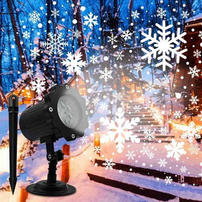 Projecteur Flocons De Neige LED Avec Télécommande - Effet Chute De Neige Réaliste, étanche IP65 Pour Décoration Noël Intérieur/extérieur