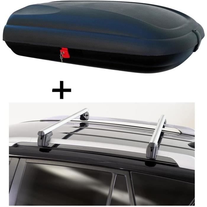 Barres De Toit 3 Pièces Pour Citroën C4 Cactus 2014 - Modèle Basic Noir, Charge Max 75 Kg, Montage Facile Sur Rails