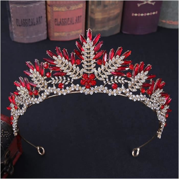 DIADEME,Argent--Couronne de mariage tendance, style Baroque, noir