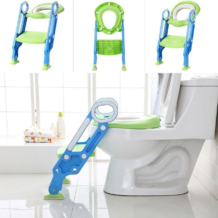 Réducteur de WC bébé enfant Siège de toilette échelle Chaise Step Pot  éducatif Bleu-vert -OLL - Cdiscount Puériculture & Eveil bébé
