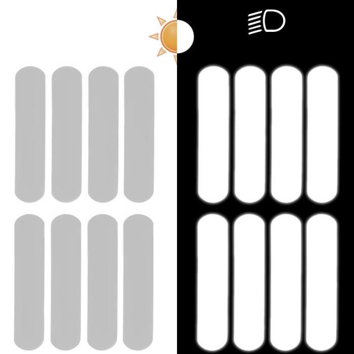 8 Stickers ovales réfléchissants pour casque moto 9x2 cm