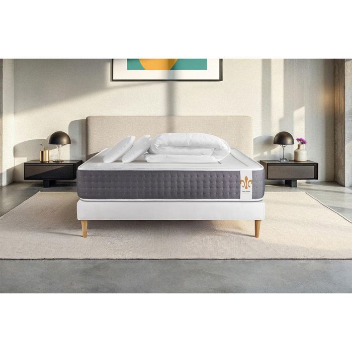 Pack Vingt-Six 160 x 200 cm sommier Kit Blanc