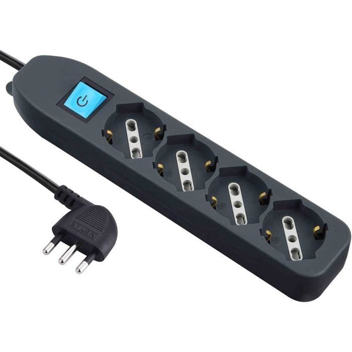 Enrouleur De Câble Silver Electronics 4 Prises Schuko 15m Bleu