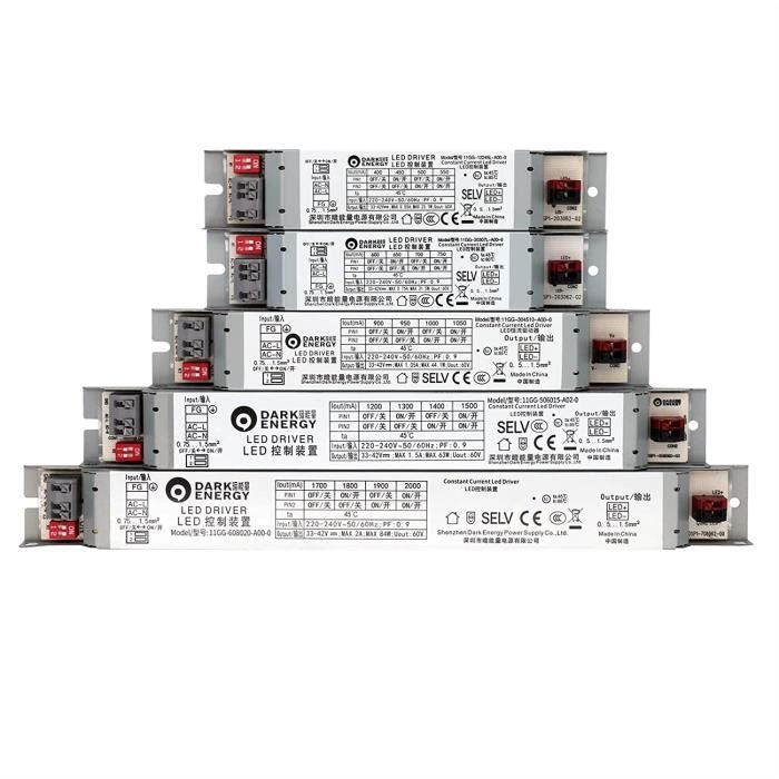 Gettimore Transformateur De Puissance LED étanche 5-100 W, Alimentation Extérieure à Courant Constant Pour Projecteurs, Lampadaires, Projecteurs, Boîtier En Aluminium Isolé IP, Avec Court-circuit De