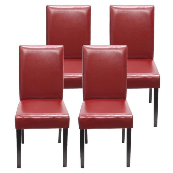 Lot de 6 chaises de séjour Littau simili-cuir pieds clairs Mendler blanc mat