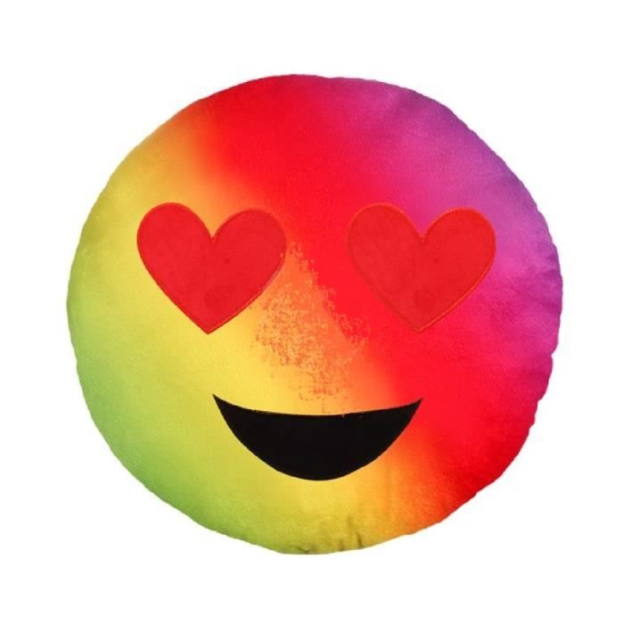 Coussin Peluche Emoji Coeur Amoureux Arc En Ciel Cdiscount Jeux Jouets