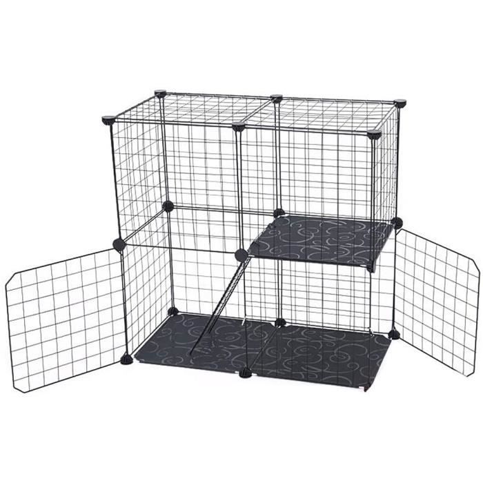 Zww Grande Cage A Chat Fil De Fer Barbele En Metal Cloture De Jeu Pour Animaux De Compagnie Multicouche Double Porte Vi Achat Vente Arbre A Chat Zww Grande