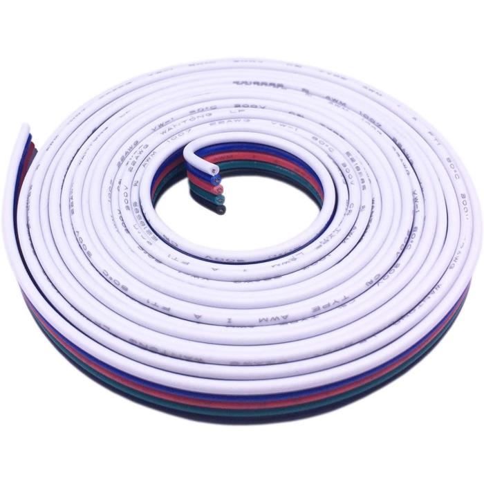 URCIANOW 22AWG 20m Fil Electrique 12V 2 Fils Rouge/Noir - Câble Extension LED Pour Ruban LED Et Bricolage