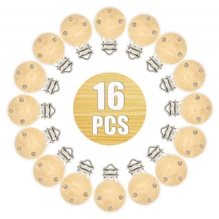 10 Pièces Clip Pour Sucette Bois Violette - Attache Tétine Pince 4,5cm