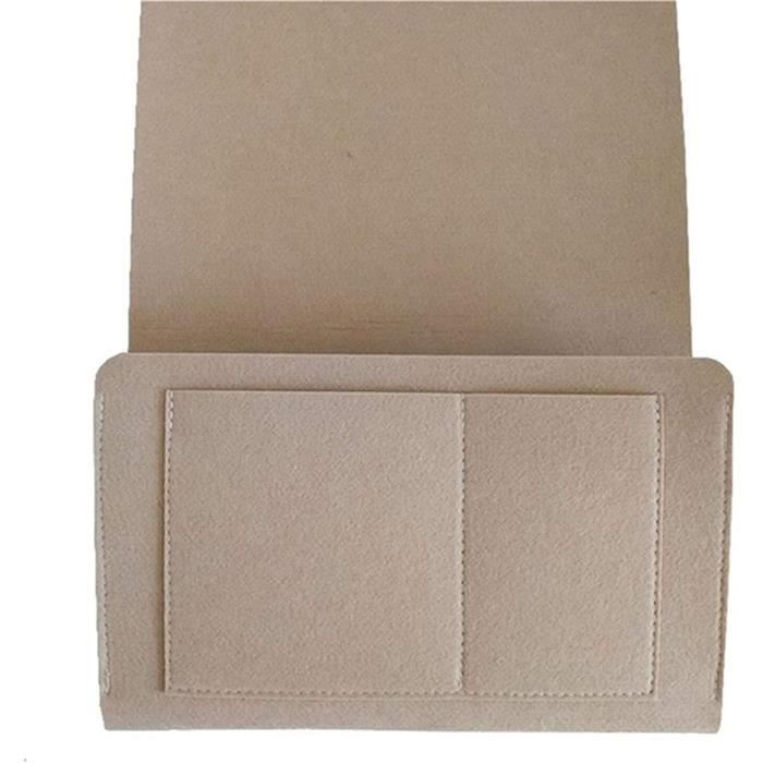 Organisateur De Chevet Suspendu - Caddy Avec Poches En Coton/Lin - Pour Tête De Lit, Lit Superposé - Rangement Livres, Téléphone, Lunettes - Gris