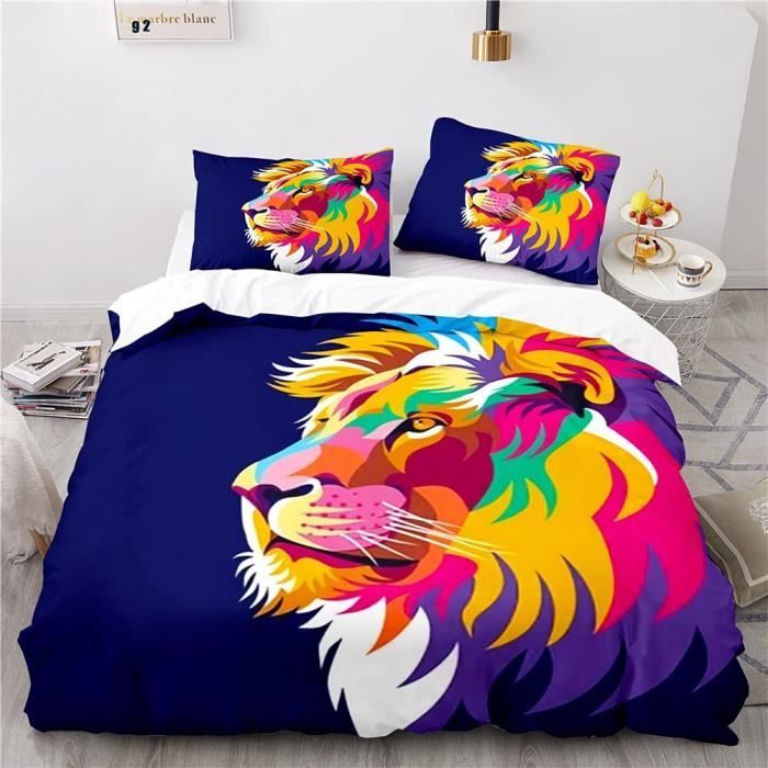 Le Roi Lion Simba Parure De Lit 3d Avec Housse De Couette Et Taie D Oreiller X 2 Cm 80 X 80 Cm Cdiscount Puericulture Eveil Bebe