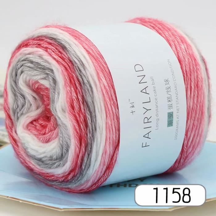 Pelote De Laine Dégradé Multicolore MAXEE - 100g / 250m, 80% Coton 20% Acrylique - Couleur 06 Bleu Foncé
