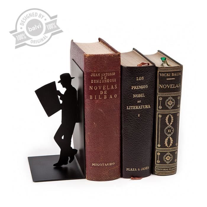 Serre-Livres Décoratifs The Reader Noir - Métal 17x10x8cm