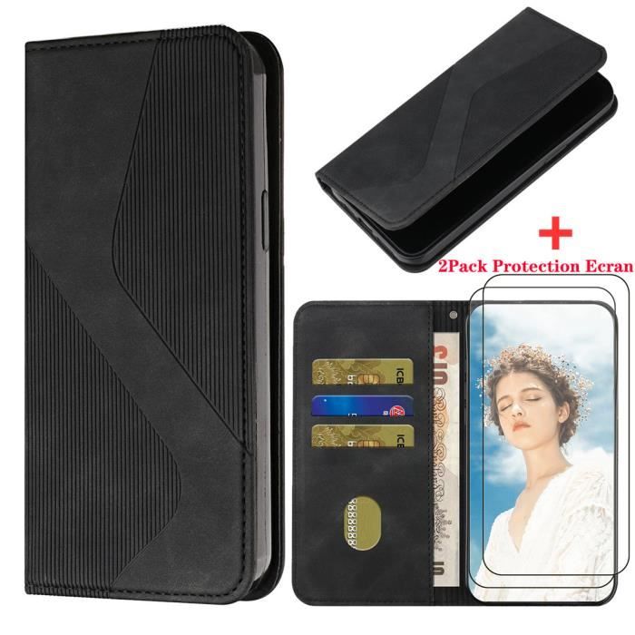 Zanaé Étui Portefeuille pour Xiaomi Redmi 10 2022 / Redmi 10 Premium Rouge - Coque téléphone