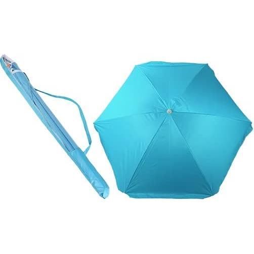 Parasol Blue Sky 160 Cm - Pour Plage, Piscine, Jardin - Protection UV, Pied Acier, Sac De Transport - À Partir De 14 Ans - 2