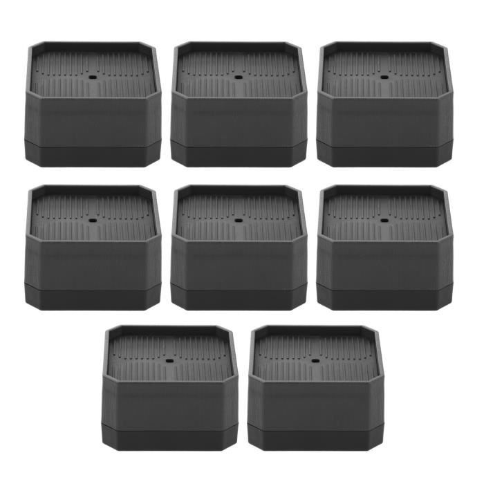Lot De 2 Rehausseurs De Lit Rectangulaires - 8 Cm / 3,1 Pouces - Noir - Acier